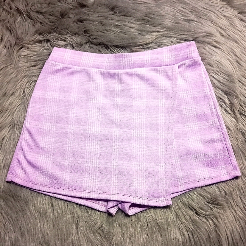 Purple Large Popular 21 Plaid Skort
